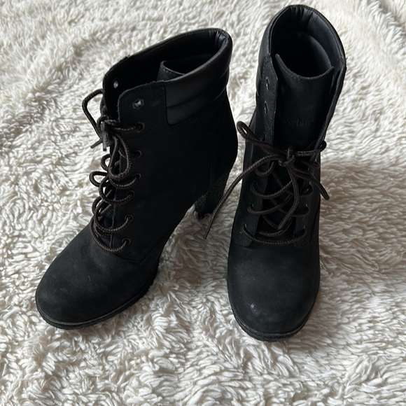 COPY - Timberland Tillston Lace up High Heel Booties Black Size 7.5 - Picture 11 of 11